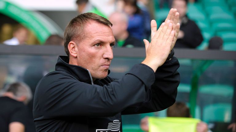 Celtic's Northern Irish manager Brendan Rodgers acknowledges supporters ahead of the International Champions Cup football match between Scottish Premiershi