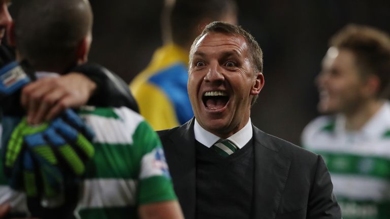 GLASGOW, SCOTLAND - NOVEMBER 27:  Celtic manager Brendan Rogers reacts during the Betfred Cup Final between Aberdeen and Celtic at Hampden Park on November