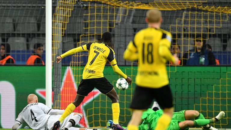Ousmane Dembele restores Dortmund's two-goal lead after 29 minutes