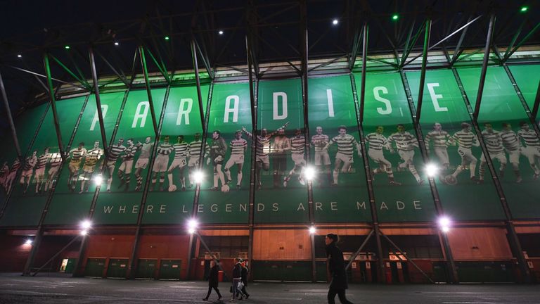 Celtic Park in Glasgow ahead of the match against Barcelona on November 23 2016