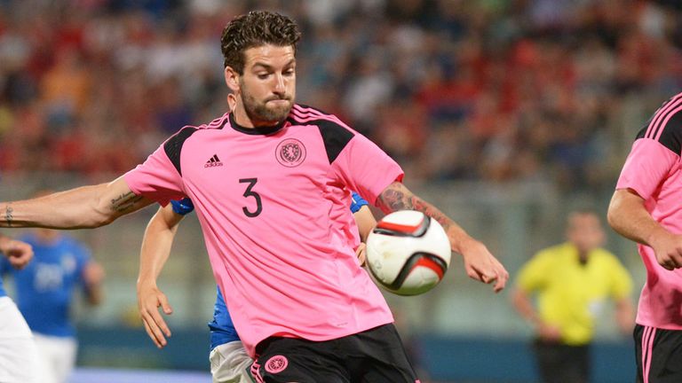 Charlie Mulgrew playing for Scotland against Italy in May 2016