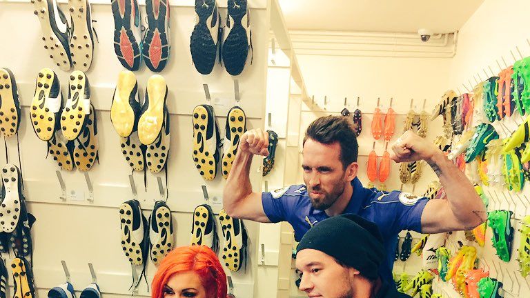 WWE meets Leicester City - Baron Corbin, Becky Lynch, Christian Fuchs