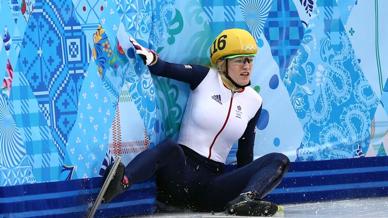Elise Christie crashed out in Sochi at the last Olympics 