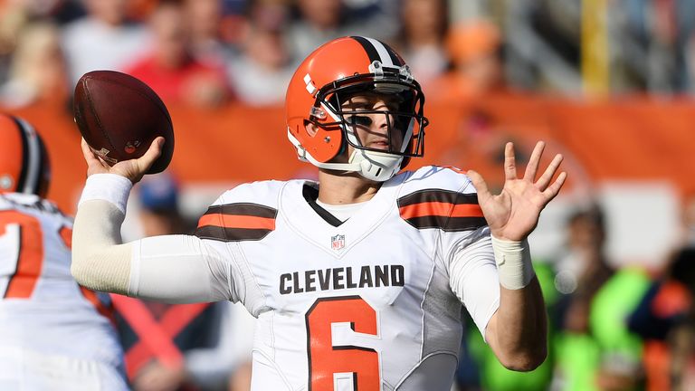 CLEVELAND, OH - NOVEMBER 06:  Cody Kessler #6 of the Cleveland Browns passes in the first half against the Dallas Cowboys at FirstEnergy Stadium on Novembe