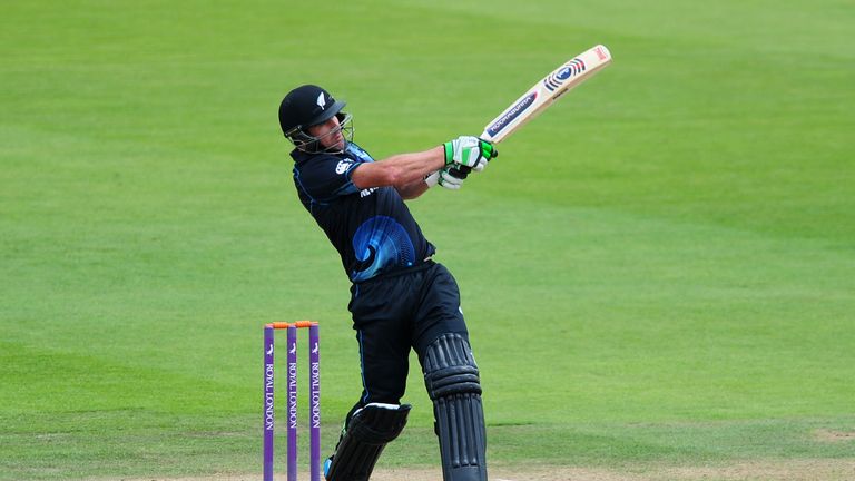 BRISTOL, ENGLAND - AUGUST 08:  Colin de Grandhomme of New Zealand A bats during the Triangular Series match between England Lions and New Zealand A at The 