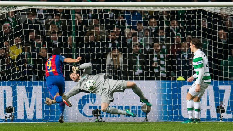 Craig Gordon made a save for the "highlights reel" durign Celtic's defeat to Barcelona