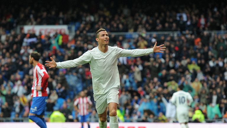 Cristiano Ronaldo celebrates scoring Real's second goal