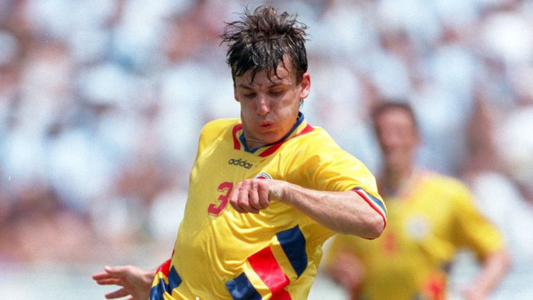 Daniel Prodan in action for Romania at the 1994 World Cup