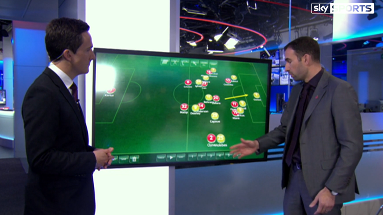 Danny Higginbotham shows how Adam Lallana could get in behind Watford's defence