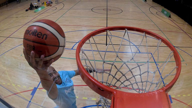 Darren Randolph went back to his basketball roots with a training session with the London Lions