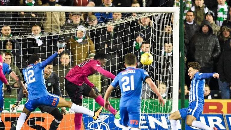 Celtic defender Dedryck Boyata breaks up a late Kilmarnock attack