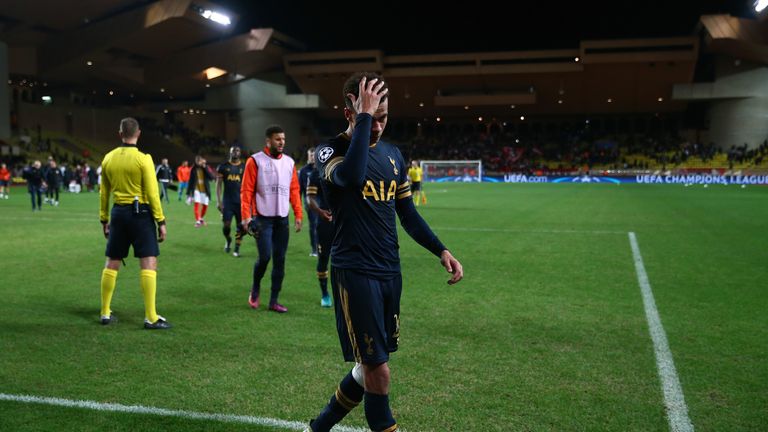 Dele Alli reacts after Tottenham were knocked out of the Champions League