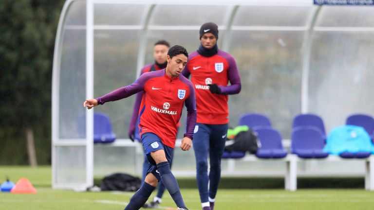 Tottenham youth player Dylan Duncan trains with the England team