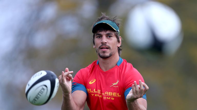 Eben Etzebeth trains at the Lensbury Hotel this week