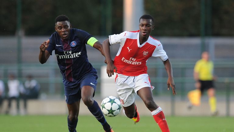 Eddie Nketiah scored twice against Paris St Germain U19s