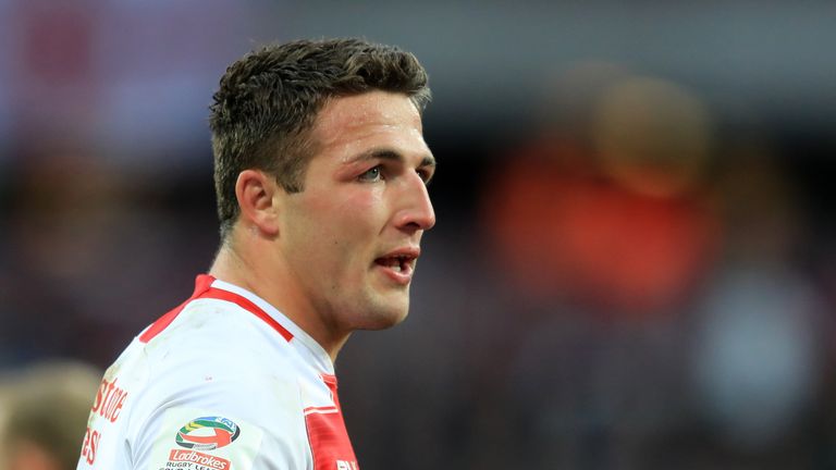 LONDON, ENGLAND - NOVEMBER 13:  Sam Burgess of England looks on during the Four Nations match between the England and Australian Kangaroos at Olympic Stadi