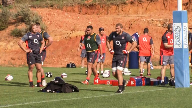 The England rugby team are put through their paces in Portugal