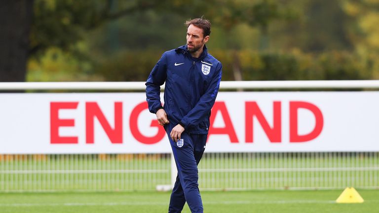 Gareth Southgate takes England training on the eve of their friendly against Spain