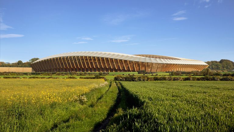 Forest Green Rovers stadium plans, designed by Zaha Hadid architects.