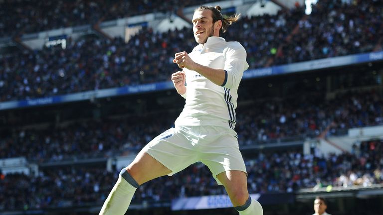 Gareth Bale of Real Madrid celebrates