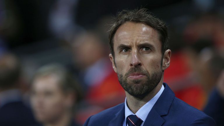 England's Interim manager Gareth Southgate watches his players 