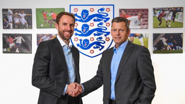 Gareth Southgate is announced as new England manager at St Georges Park