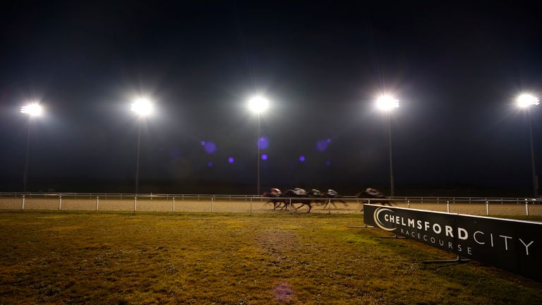 A general view as runners race towards the finish at Chelmsford City