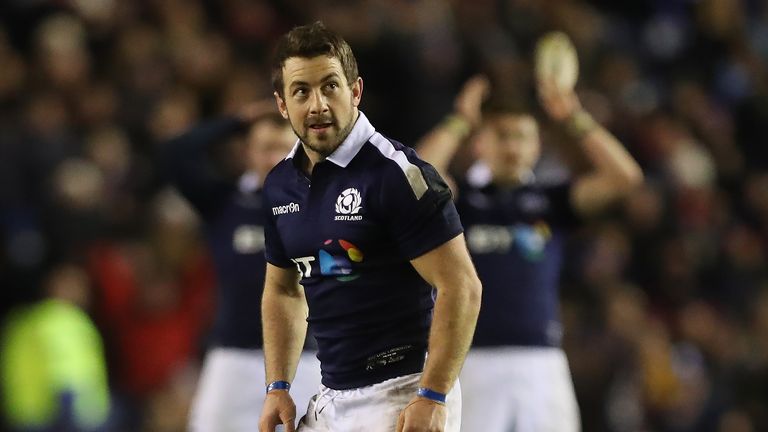 Scotland's Greig Laidlaw looks on after he secures a last kick win against Argentina 