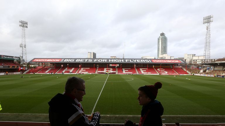 LONDON, ENGLAND - JANUARY 09: A general view of Griffin park as fans take their seats early during the FA Cup Third Round match between Brentford v Walsall