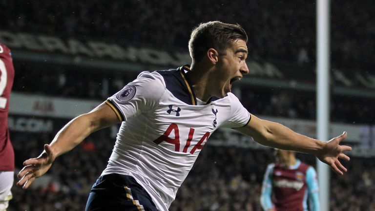 Harry Winks goal celeb, Tottenham v West Ham, Premier League