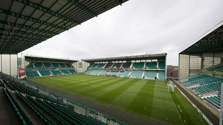 EDINBURGH, SCOTLAND - JULY 24: A general view of Easter Road, ready for the Pre-Season Friendly between Hibernian and Birmingham City at Easter Road on Jul