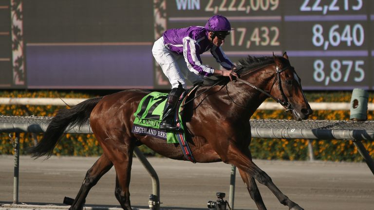 ARCADIA, CA - NOVEMBER 05:  Highland Reel ridden by jockey Seamus Heffernan wins the Longines Turf race on day two of the 2016 Breeders' Cup World Champion