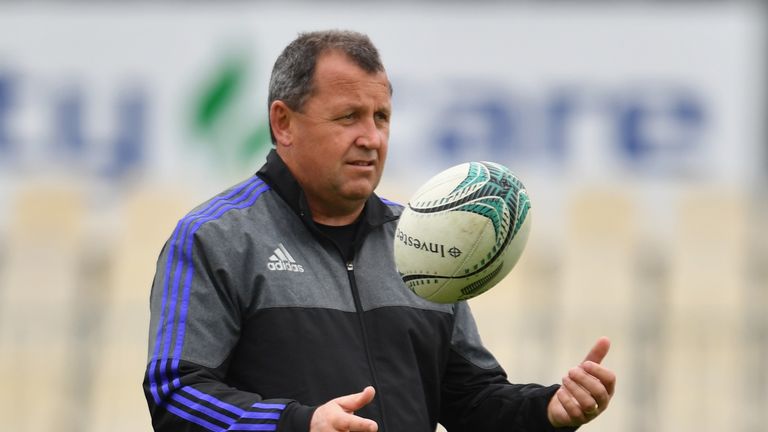 CHRISTCHURCH, NEW ZEALAND - SEPTEMBER 16: All Black Assistant Coach Ian Foster reacting during the New Zealand All Blacks captain's run at AMI Stadium on S