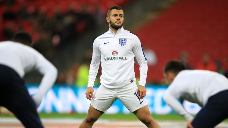 England's Jack Wilshere during the warm up before the International Friendly at Wembley Stadium, London.