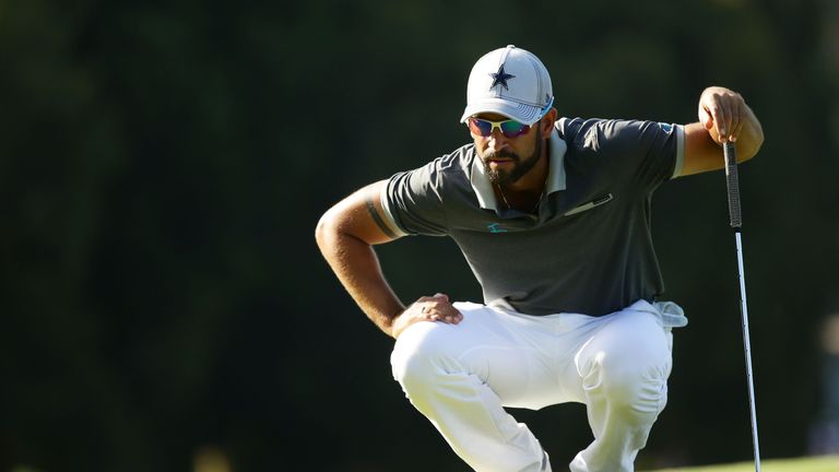 James Nitties lines up a putt on the 8th green during day two of the Australian Open at Royal Sydney Golf Club