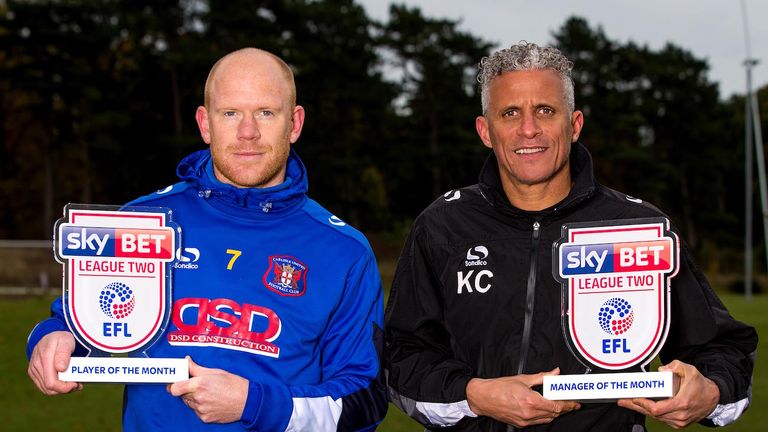 Carlisle duo Jason Kennedy (L) and Keith Curle picked up both League Two awards 