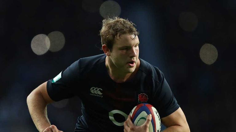 Launchbury in action against Fiji at Twickenham