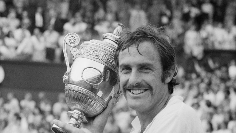 Australian tennis player John Newcombe wins the Men's Singles final at Wimbledon, after beating America's Stan Smith, London, 4th July 1971