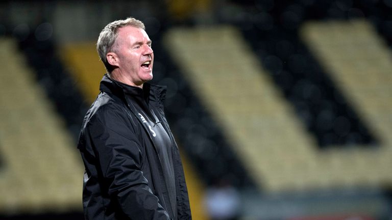 NOTTINGHAM, ENGLAND - AUGUST 31: John Sheridan, manager of Notts County during the Checkatrade Trophy group match between Notts County and Hartlepool at Me