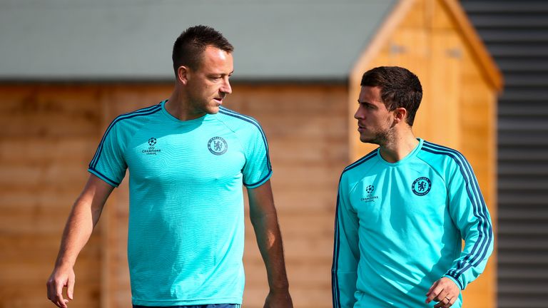 Eden Hazard (R) says he 'doesn't want to touch' John Terry's captaincy
