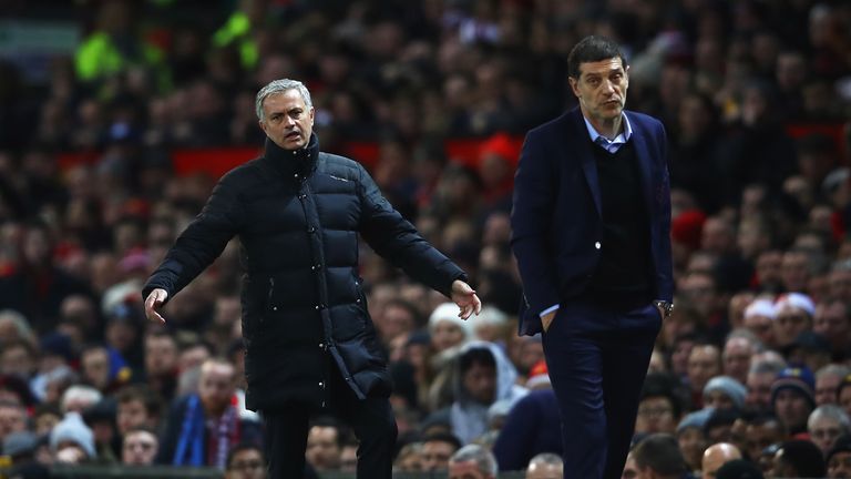 Jose Mourinho was sent to the stands as Manchester United were held at home to West Ham