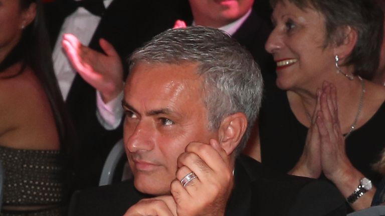 Jose Mourinho donates his watch for auction at the annual United for UNICEF dinner at Old Trafford