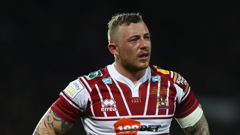 MANCHESTER, ENGLAND - OCTOBER 08: Josh Charnley of Wigan during the First Utility Super League Final between Warrington Wolves and Wigan Warriors at Old Tr