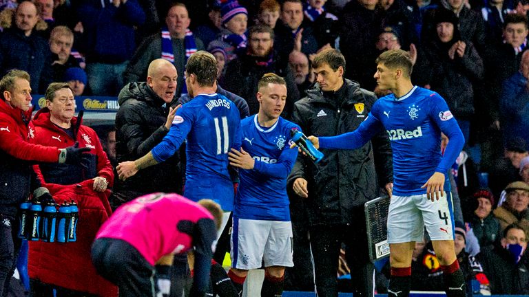 The Rangers supporters were not happy at Mark Warburton's decision to take off Josh Windass