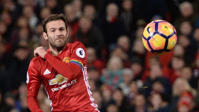 Juan Mata captained United in Sunday's draw against West Ham
