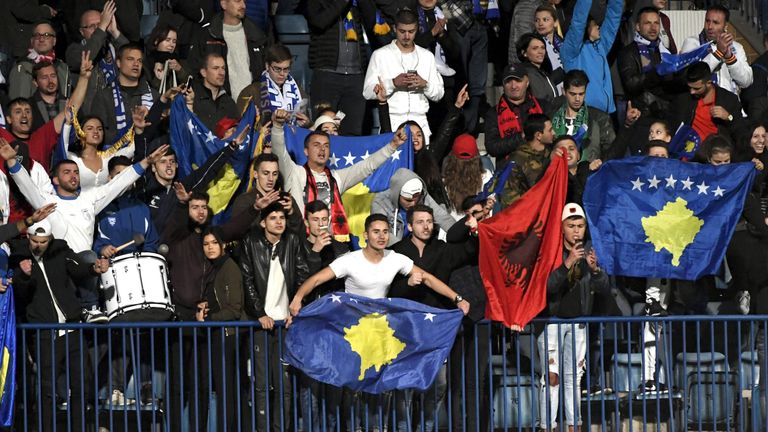Kosovo supporters watch their side's 1-1 draw with Finland in September