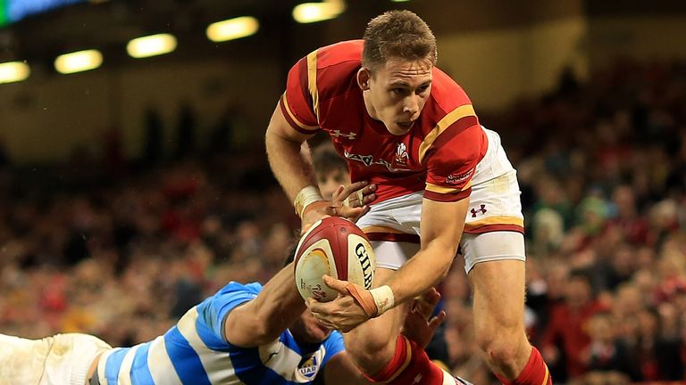 Liam Williams of Wales is tackled by Matias Moroni of Argentina