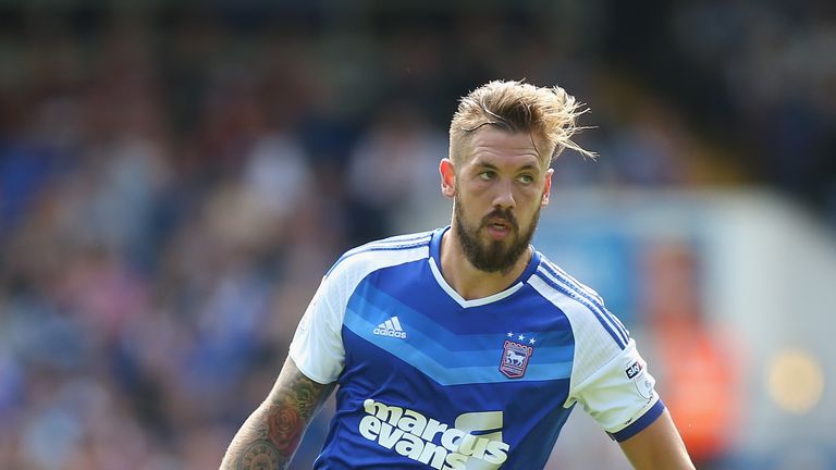 IPSWICH, ENGLAND - AUGUST 21:  Luke Chambers of Ipswich during the Sky Bet Championship match between Ipswich Town and Norwich City at Portman Road on Augu