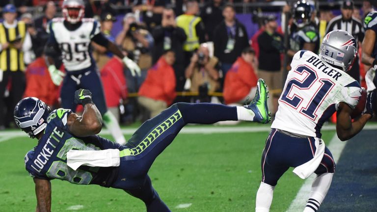 Malcolm Butler intercepted the ball to halt the Seahawks attack with just 20 seconds left to play