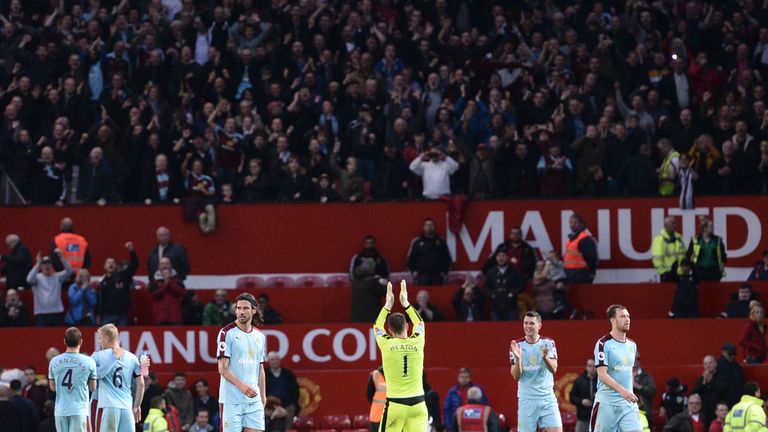 At Old Trafford, the away fans are set back away from pitchside